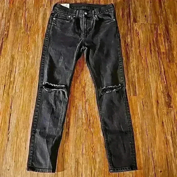 Womens H&M Moulant 3/4 Skinny Ankle Denim Distressed Jean Sz 30 27" inseam - Picture 1 of 4